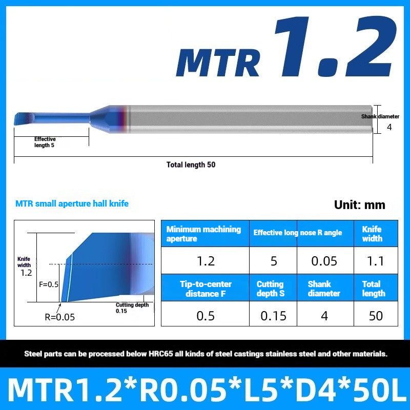 1122-MTR Small Bore Boring Tools Precision Boring Tools for Wear-Resistant Steel CNC Boring Bars Tungsten Carbide Alloy Shock-Resistant Miniature Turning Tools Shandong Denso Pricision Tools Co.,Ltd.